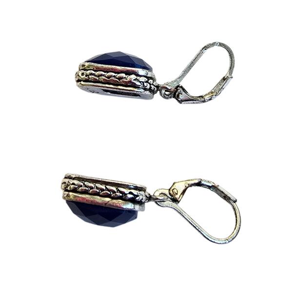 Napier Jewelry Lot 2 Necklaces 1 Pair Earrings Silver Blue Green Metal Beaded - Picture 11 of 12